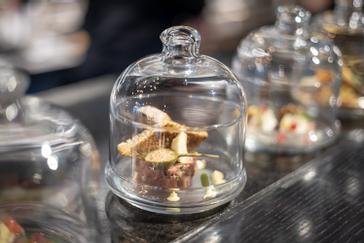 Beef tartare, caper, cucumber cornichons, truffle mayonnaise and toasted sourdough bread 